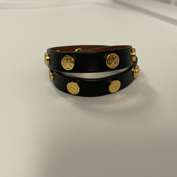 Tory Burch Bracelet Double Wrap Logo Leather - Picture 2 of 4